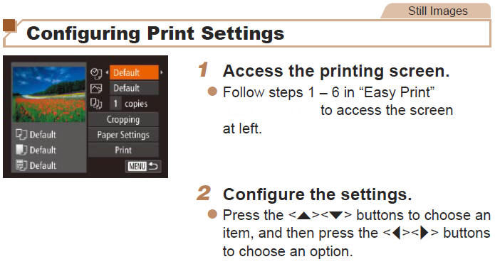 Printing Directly from Camera (PictBridge)