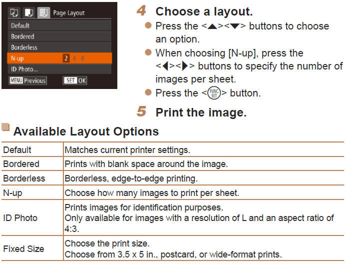 Printing Directly from Camera (PictBridge)