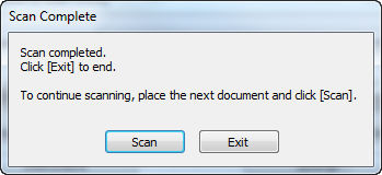 Scan Complete dialog box