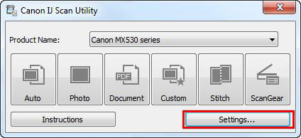 IJ Scan Utility main interface