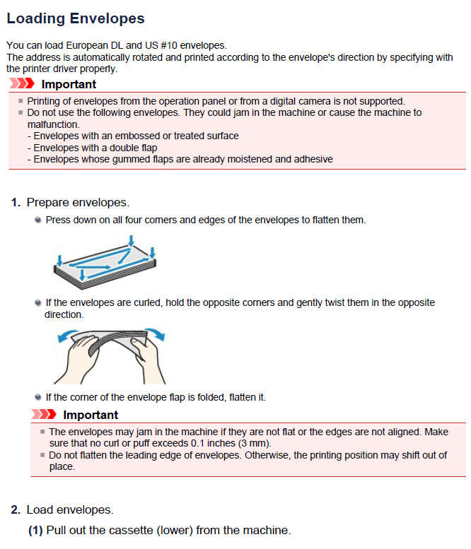How to Load the Paper or Envelopes - MX722