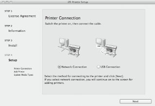 Installing the Large Format Printer on a Mac OS