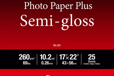 Photo Paper Plus Semi-Gloss SG-201 (17X22) 25 Sheets