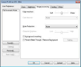Configuration and Functions of the Scanner Driver (P-215)