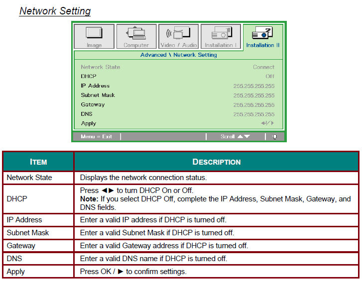 Network Setting