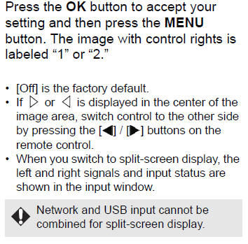Specifying Split-Screen Display