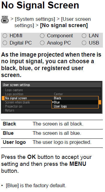 No Signal Screen