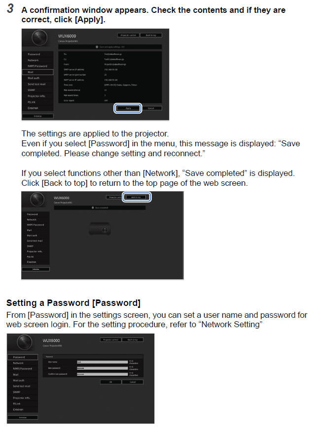 Displaying the Network Configuration Screen and Network Settings