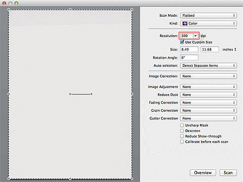 Adjusting scanner resolution in Driver (Mac) (MG5720 / MG6820 / MG7720)