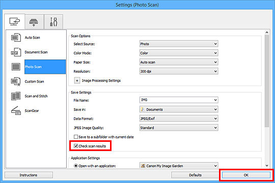 Saving After Checking Scan Results in IJ Scan Utility (Windows) - MX490 ...