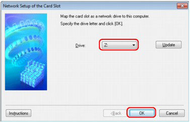 Using the Card Slot over a Network