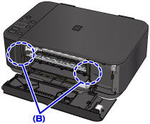 Right and left side spaces inside the front cover