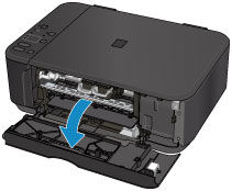 paper output cover in open position