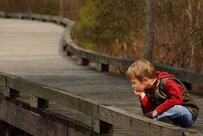 Boy in red sweatshirt