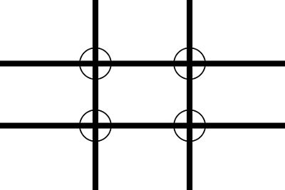 Frame divided into equal thirds