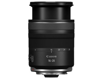 Canon RF16-28mm F2.8 IS STM lens Standing Extended headon