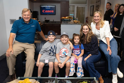 From left: Pete Kowalczuk (EVP, Canon USA; President, Client Services Group; Chairman & CEO, Canon Business Process Services), the Gomez Fam