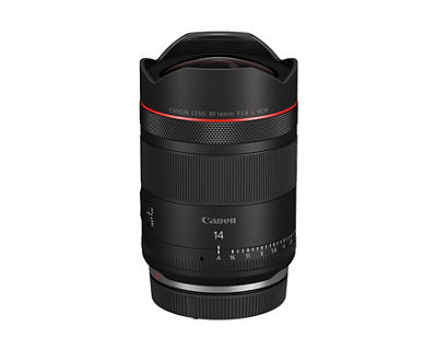 RF14mm F1.4 L VCM Prime Lens Standing View