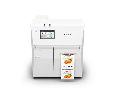 Front view of Canon's LX-D400 printing labels