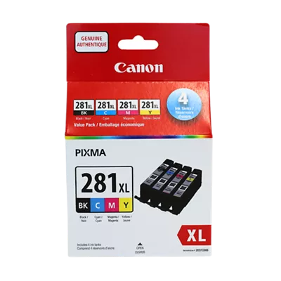 CLI-281XL Black, Cyan, Magenta, Yellow Value Pack