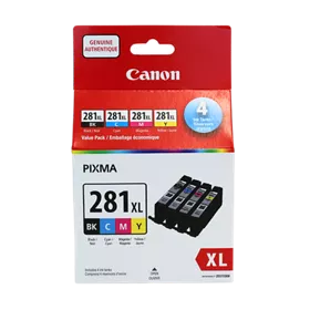  CLI-281XL Noir, cyan, magenta, jaune, emballage économique