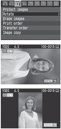 How to rotate an image on the EOS 1Ds MK III