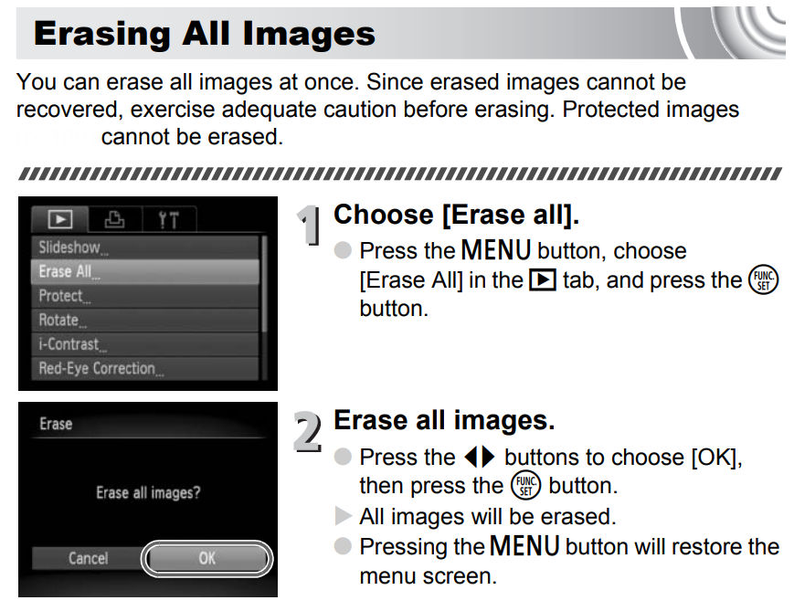 Erasing All Images
