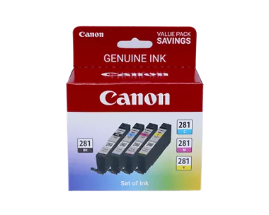 CLI-281 Black, Cyan, Magenta & Yellow 4 Ink Pack