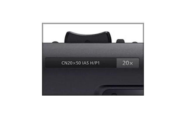 Lens label showing CN20×50 IAS H/P1 model and 20× zoom