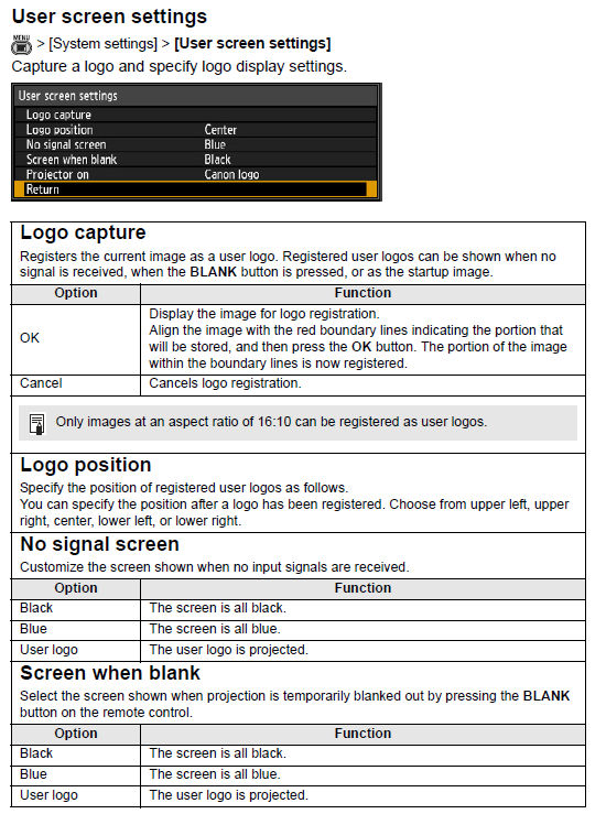 System settings (Overview)
