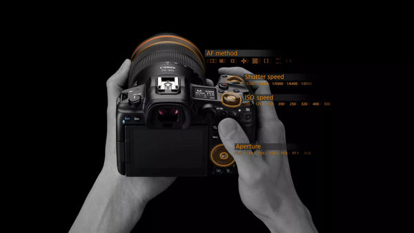 eos R5 avec cadrans en surbrillance