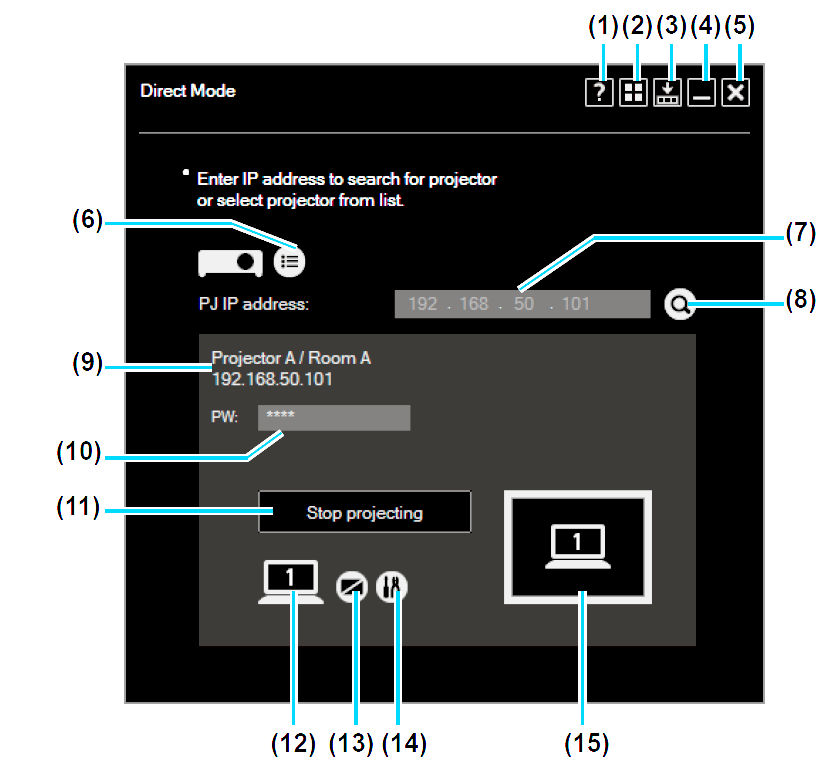 Networked Multi-Projection (NMPJ) v1.2 Using the Projector in Direct Mode