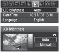 How to change brightness of the LCD of the EOS 5D Mk II