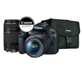 Kit EOS Rebel T7 EF-S 18-55mm + EF 75-300mm |Reempacada + Maleta + Curso ABC de la foto online