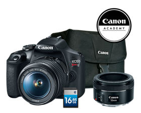 Kit T7 18-55 reempacada + EF 50mm f1.8  +Tarjeta SD16GB + Maleta + Curso Online