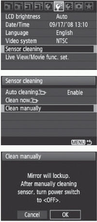 How to clean the sensor manually on the EOS 5D Mk II