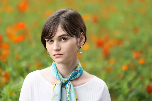 Person in a Flower Field