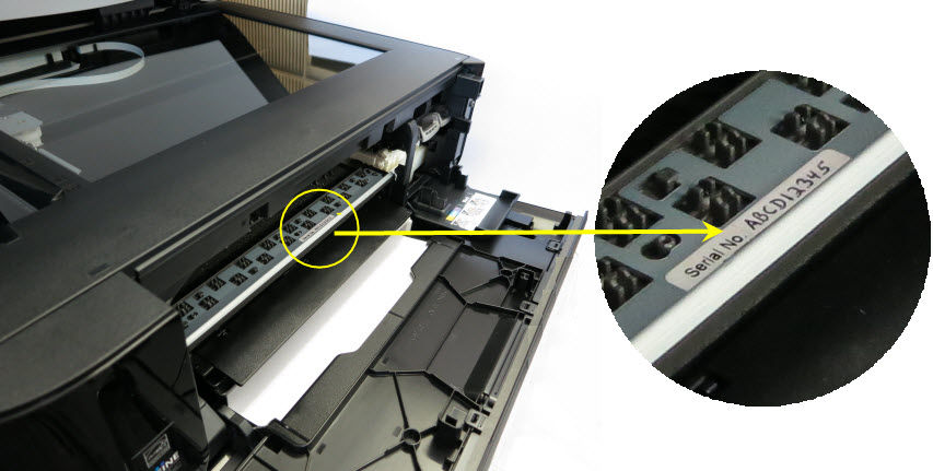 Serial Number Location - MX452 / MX459