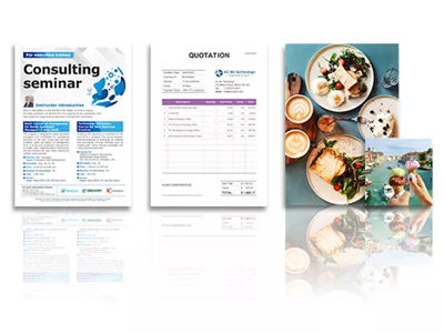 PIXMA TR150: Printed flyer and pictures