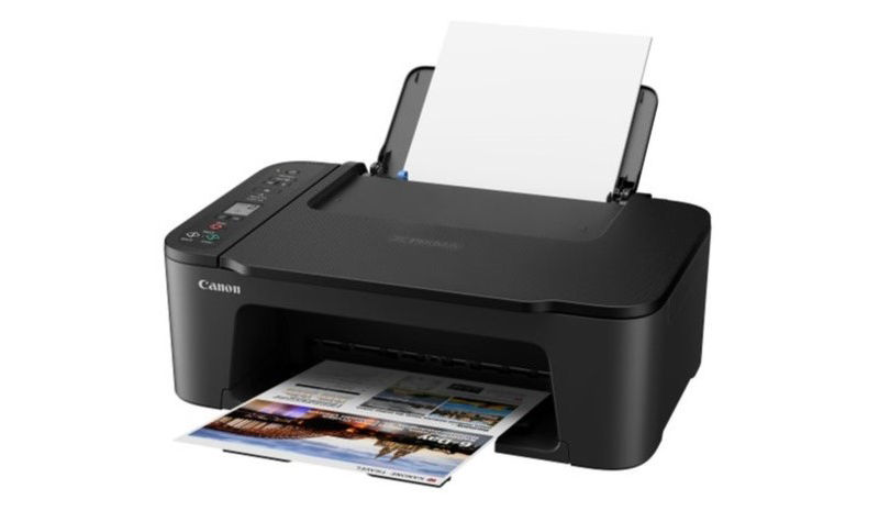  Imprimante PIXMA TS3720 imprimant et montrant le plateau arrière 