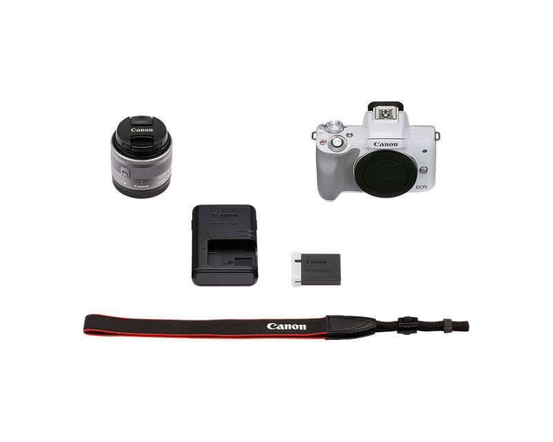 Canon EOS M ホワイト EF-M 15-45mm Canon Support for EOS M50 Mark II EF-M 15-45mm f/3.5-6.3 IS