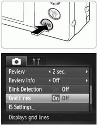 Displaying Grid Lines - PowerShot ELPH 520 HS