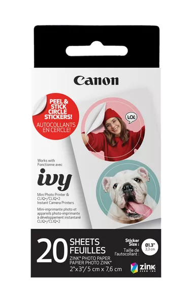 Canon Ivy Mini Photo Printer for Smartphones (Mint Green) & Zink™ Sticky  Back Photo Paper Pack (100 Sheets) & Zink Photo Paper Pack, 50 Sheets