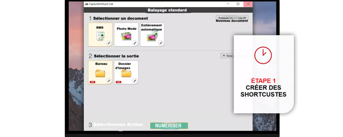 imageFORMULA R30 - Logiciel intégré Étape 1