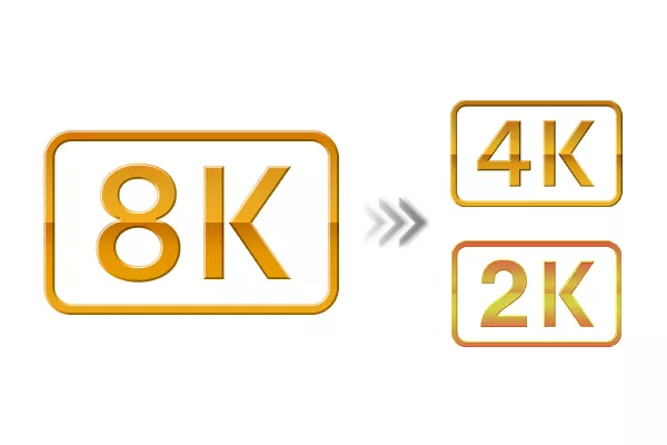 8K 4K 2K logos