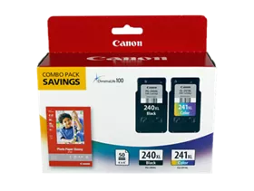 PG-240/CL-241 XL Combo Ink Pack with Photo Paper Glossy (50 Sheets 4x6)