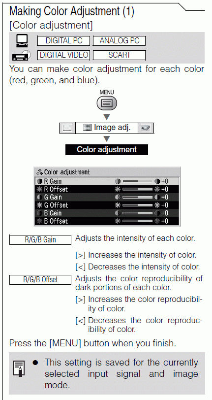 Making Color Adjustment