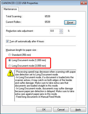 Setting the Long Document Mode