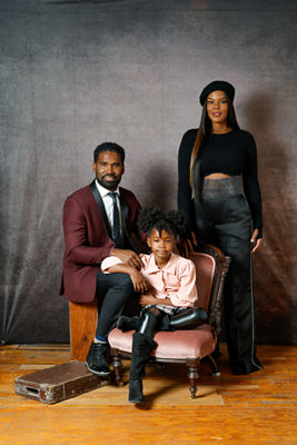 Family Posing at a Photo Shoot