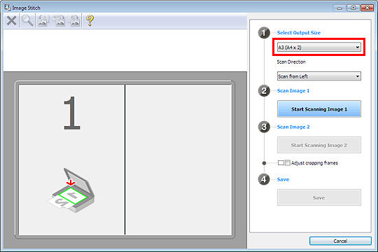 How to Scan Items Larger than the Platen (Image Stitch) - Windows